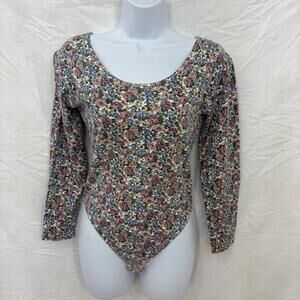 Vtg 80s/90s floral bodysuit sz medium